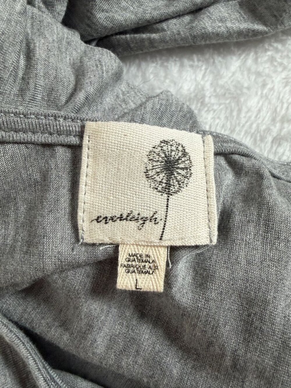 Everleigh Top Womens Large Gray Knit Tunic Lace Trim 3/4 Sleeve Hi Low Swing - Picture 3 of 8